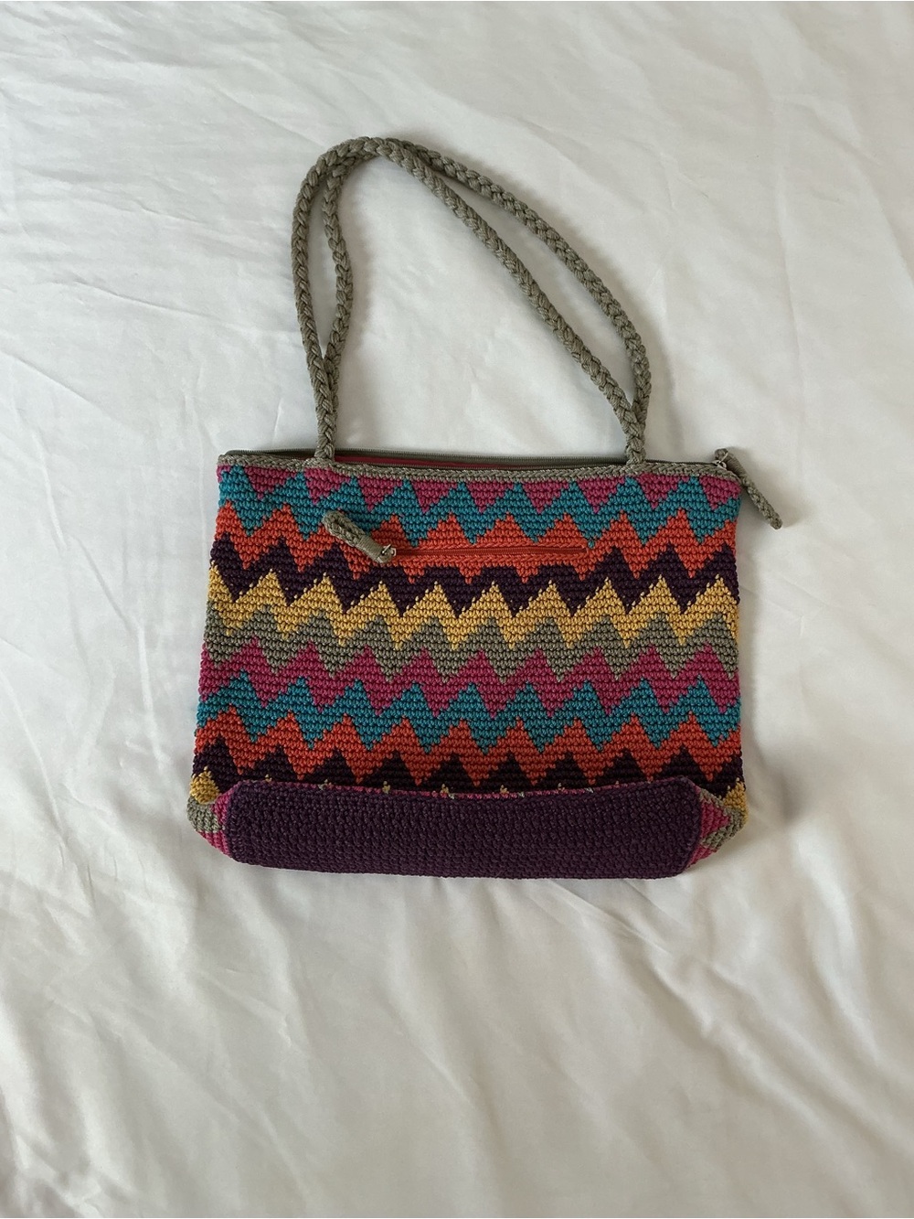 The Sak Multicolor Zigzag Crochet Tote with Purple Base - Picture 11 of 15
